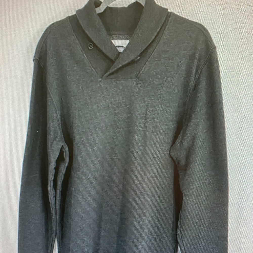 Old Navy Men's V-Neck Shawl Collar Sweater - Charcoal
